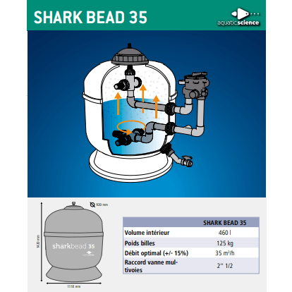 Shark Bead 35 - Filtration sous pression pour bassin jusque 105M³ - Aq —  FOUDEBASSIN.COM