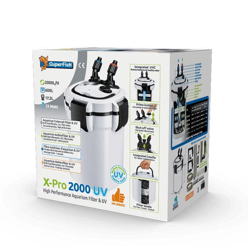 Filtre externe pour aquarium - X Pro 2000 UV - Superfish — FOUDEBASSIN.COM