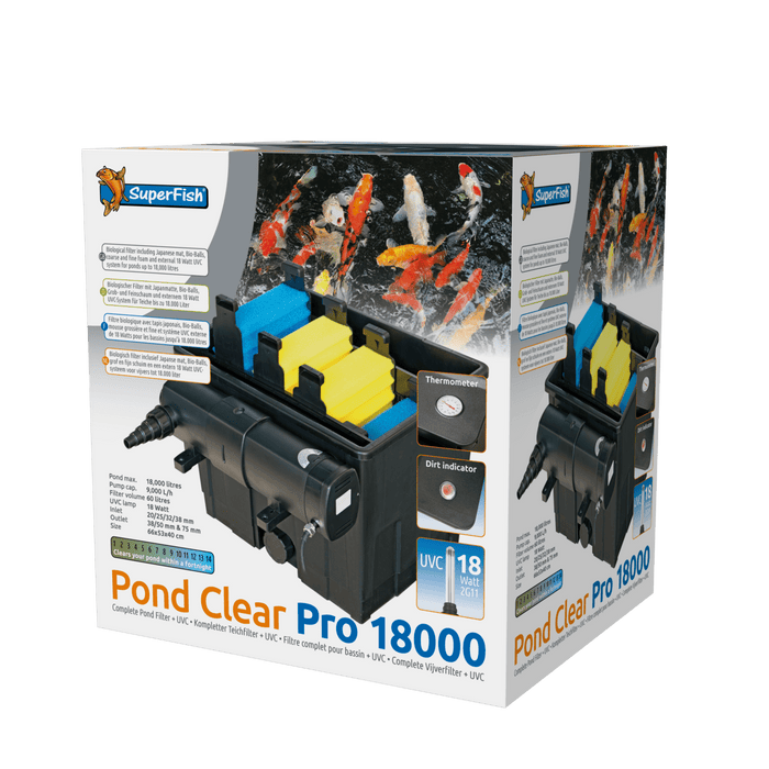 Pond Clear PRO 18000 avec UV 18W - Kit complet gravitaire - Superfish —  FOUDEBASSIN.COM